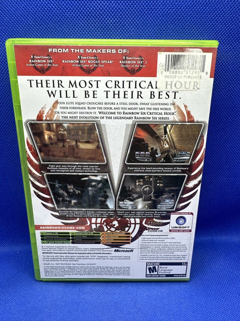 Tom Clancy's Rainbow Six Critical Hour (Microsoft Original Xbox) Complete Tested