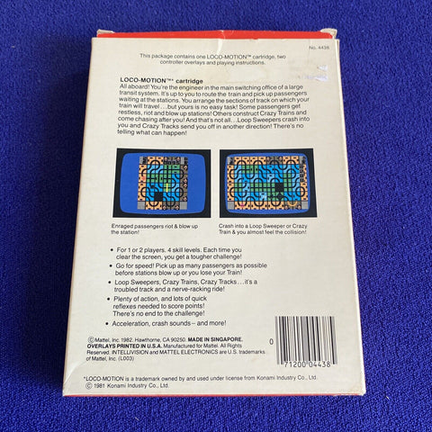 Loco-Motion (Intellivision, 1982) CIB Complete In Box w/ Overlays