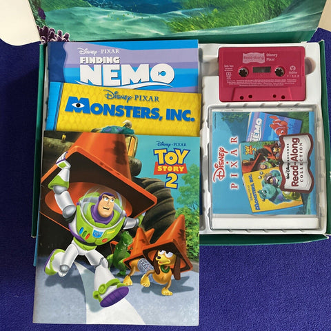 Walt Disney Records Read-Along Collection Lot - 6 Books, 2 CDs, 2 Cassettes