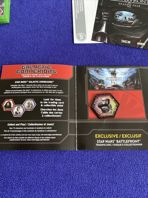 Star Wars Battlefront (Xbox One) w/ Topps Trading Disc - XB1 Complete Tested!