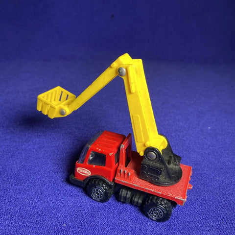 Vintage Red Tonka Truck w/ Yellow Picker Boom Bucket - Toy Car 1970s