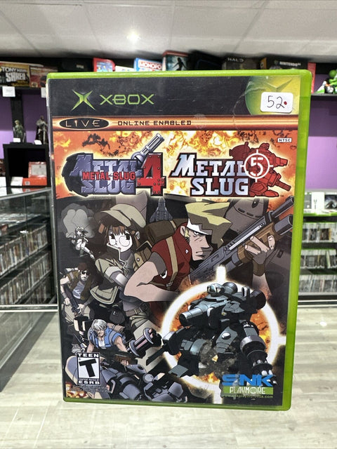 Metal Slug 4 & 5 (Microsoft Original Xbox, 2005) Complete Tested!