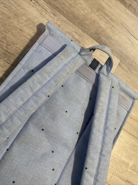 Hershel Baby Blue Square Backpack Red Stripe Interior Magnet Close Adj Straps