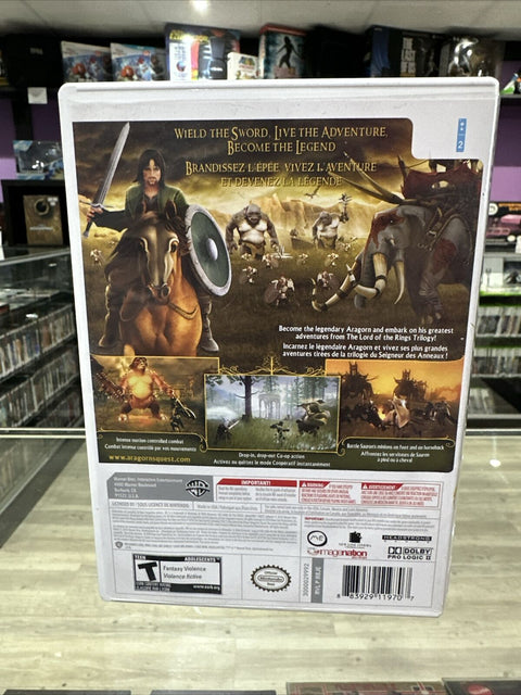Lord of the Rings: Aragorn's Quest (Nintendo Wii) CIB Complete Tested!