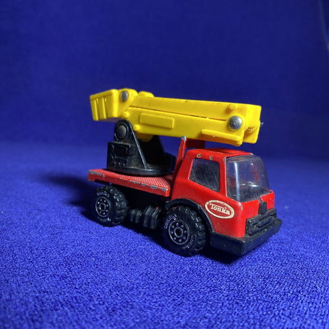 Vintage Red Tonka Truck w/ Yellow Picker Boom Bucket - Toy Car 1970s