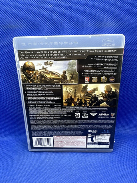 Enemy Territory Quake Wars (Sony PlayStation 3 PS3 2008) CIB Complete Tested!