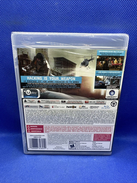 NEW! Watch Dogs PS3 (Sony PlayStation 3, 2014) PS3 Factory Sealed!