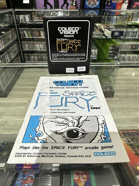 Space Fury (Colecovision, 1983) Authentic Cartridge + Manual - Tested!