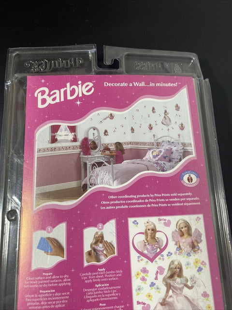 Lot Of 2 Vintage Barbie Jumbo Stick-Ups Wall Decorations - Removable 1997 Mattel