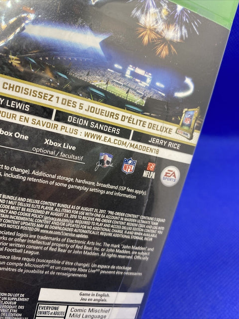 NEW! Madden NFL 18 Deluxe Edition (Microsoft Xbox One) Case Damage - Sealed!