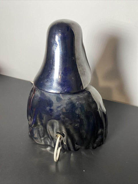 Vintage 1979 Darth Vader Star Wars Black Glazed Ceramic TV Accent Lamp - Working
