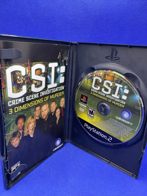 CSI Crime Scene Investigation 3 Dimensions of Murder PlayStation 2 PS2 Complete