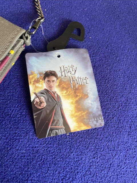 NEW! Harry Potter Hogwarts Purse Wallet + Chain, Button Close - NWT Official