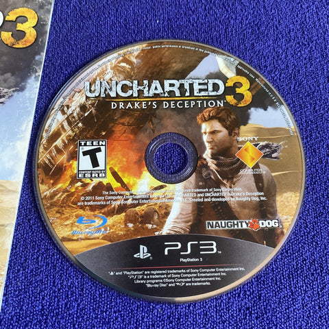 Uncharted 1 + 3 PS3 Lot (Sony PlayStation 3, 2011) Complete Tested!