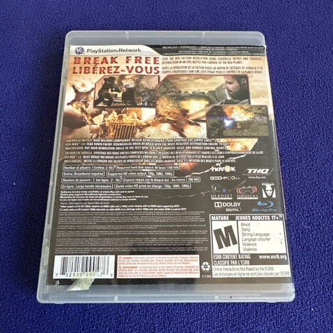 Red Faction Lot Armageddon + Guerrilla (Sony PlayStation 3, 2009) PS3 Tested!