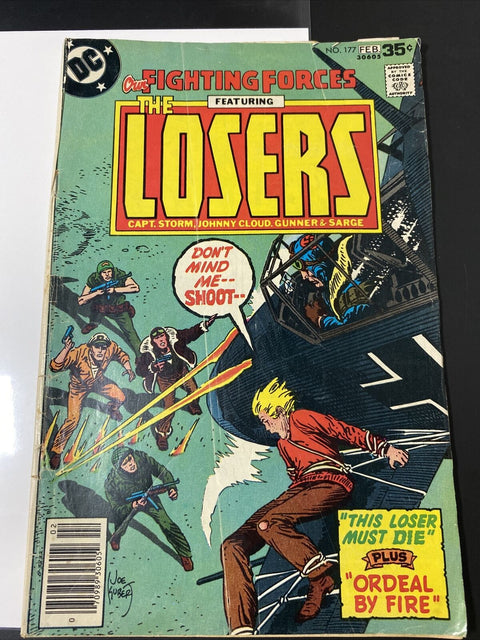 Our Fighting Forces Featuring The Losers 1978 No. # 177 DC Comics w/ Board + Bag