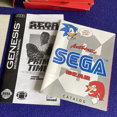 Prime Time NFL Starring Deion Sanders (Sega Genesis) Cardboard Complete Tested!