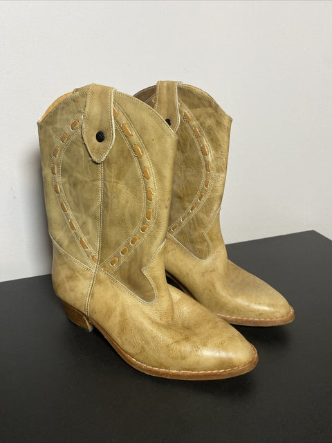 Kids Authentic Leather Cuero Cowboy Boots Size 2Y 33 From Venezuela - Great!