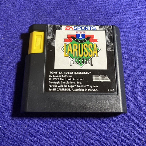 Tony La Russa Baseball (Sega Genesis, 1993) Authentic w/ Stat Cards - Tested!