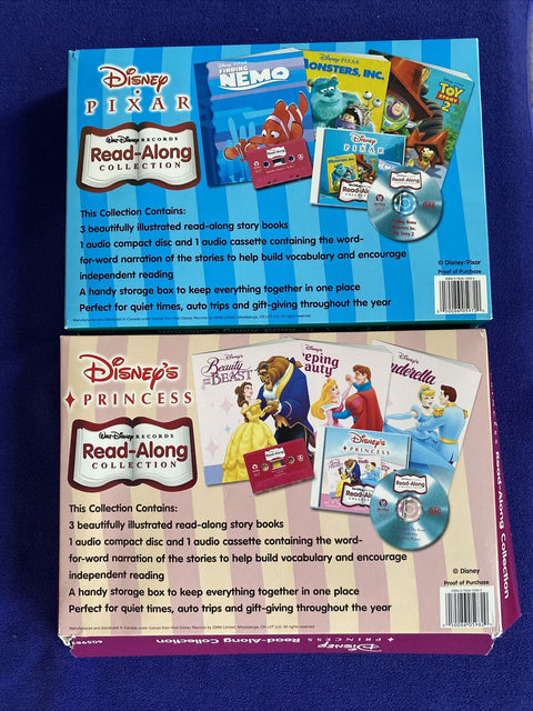Walt Disney Records Read-Along Collection Lot - 6 Books, 2 CDs, 2 Cassettes