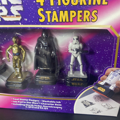 NEW! Star Wars 4 Figurine Stamper Stamp Set Official - Rose Art 1997