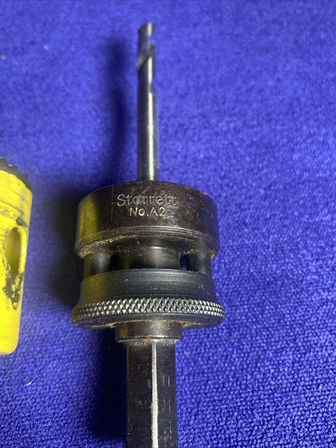 Starrett No. A2 Hole Saw Arbor Hex Shank w/ Pilot Drill + 19/16” Hole Saw Bit