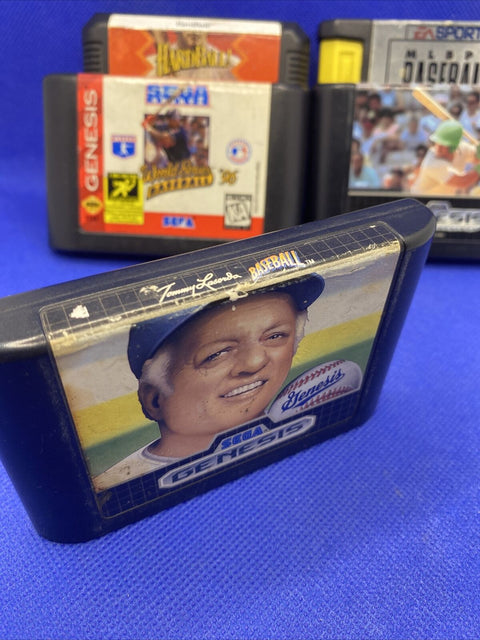 Lot of 6 Baseball Games - Sega Genesis - Hardball, MLBPA, World Series - Tested!