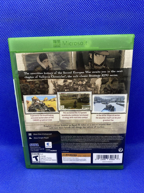 Valkyria Chronicles 4 (Microsoft Xbox One) XB1 w/ Controller Skin - Tested!