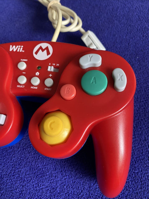 Hori Nintendo Wii / Wii U Red Mario GameCube Controller WIU-075 Tested & Working