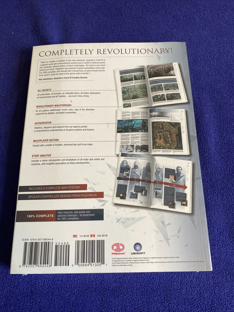 NEW! Assassin's Creed III 3 : The Complete Official Guide by Piggyback Sealed!