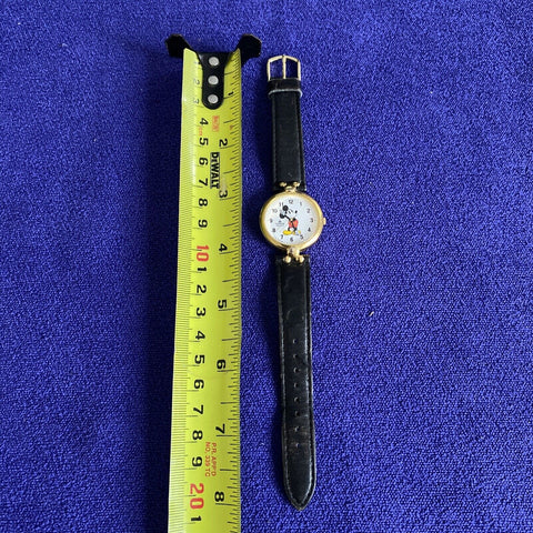 Vintage Disney Lorus Mickey Mouse Unisex Watch w/ Leather Band - Needs Battery