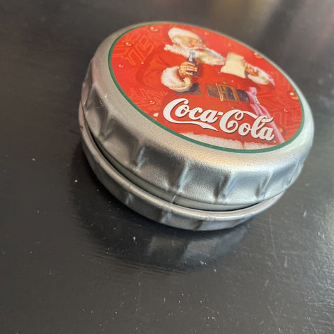Vintage Coca-Cola Bottle Cap Tin + Ornamenet - Trim a Tree Collection Santa