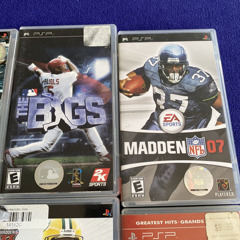 Sony PSP Lot of 8 Games - MLB, Tiger Woods, Madden, Hot Shots - Tested