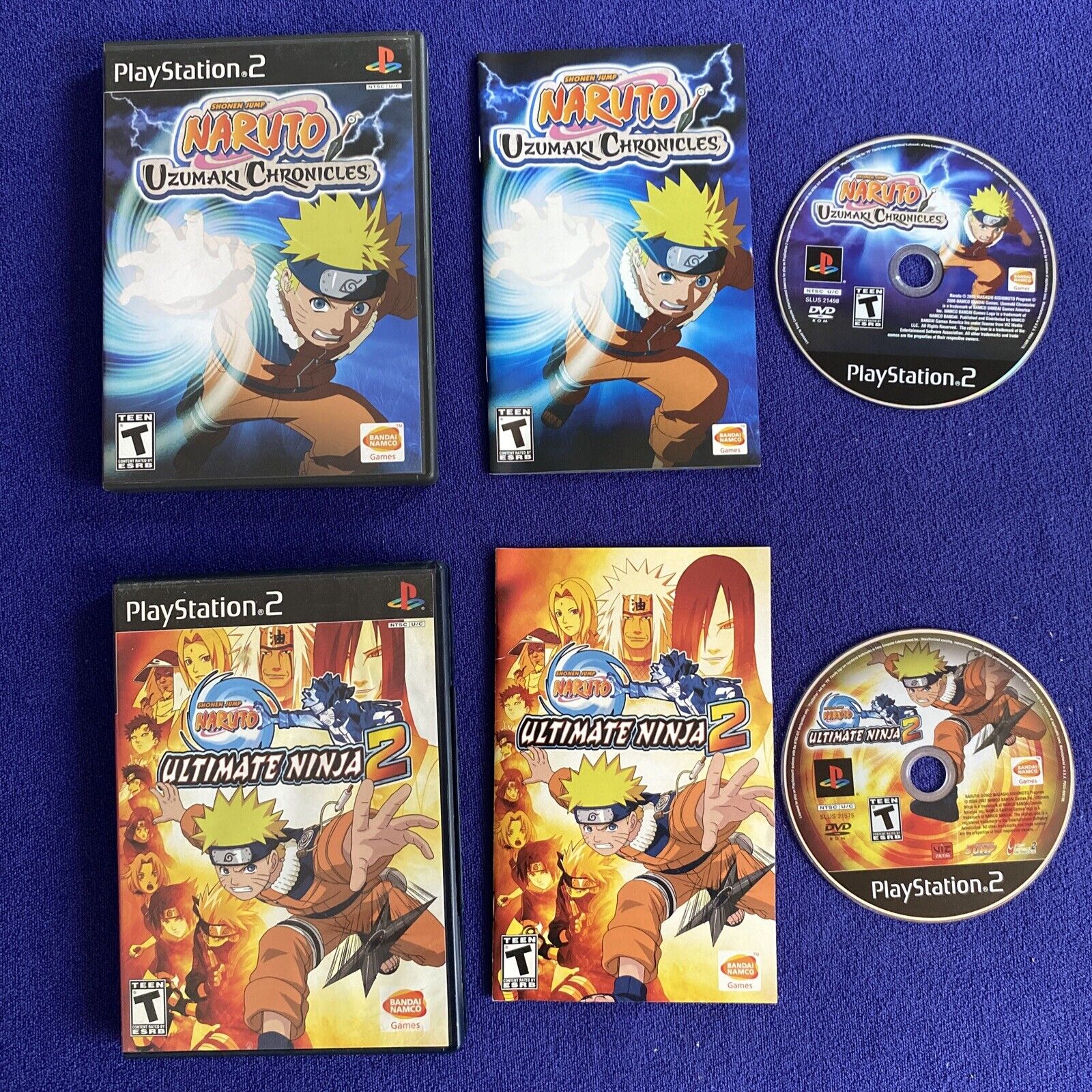 Naruto PS2 Game Lot Ultimate Ninja 2 + Uzumaki Chronicles Playstation 2  Complete