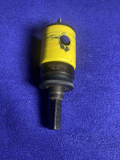 Starrett No. A2 Hole Saw Arbor Hex Shank w/ Pilot Drill + 19/16” Hole Saw Bit