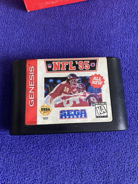 NFL '95 (Sega Genesis, 1994) Cardboard - No Manual - Tested!
