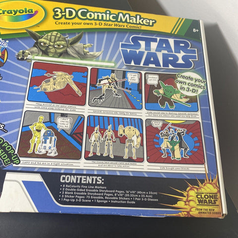 NEW! Crayola Star Wars Clone Wars 3D Comic Maker - Sealed!