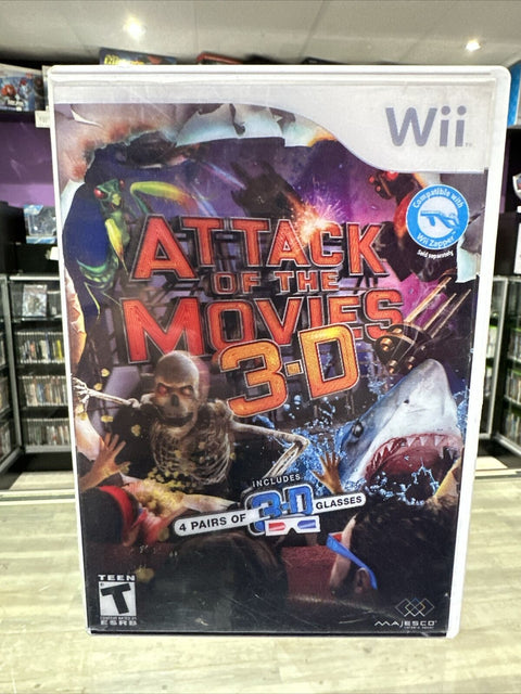 Attack of the Movies 3-D (Nintendo Wii, 2010) CIB Complete Tested!