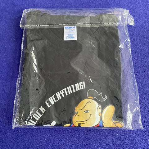 Game Genie Black Tshirt - Promo Size L “Unlock Everything” Sega Nintendo