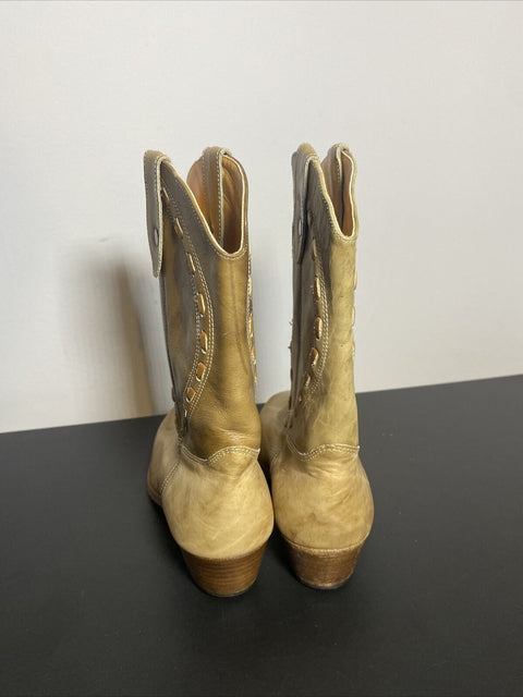 Kids Authentic Leather Cuero Cowboy Boots Size 2Y 33 From Venezuela - Great!