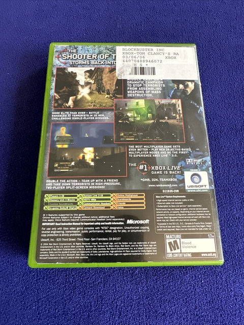 Rainbow Six 3, Black Arrow + Lockdown Original Xbox Lot Of 3 - Tested!