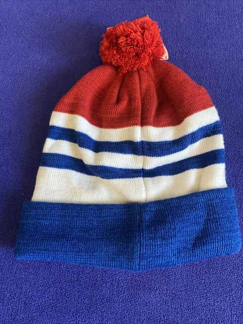 Official DC Comics Superman Super Hero Knit Cuffed Beanie Toque With Pom Pom