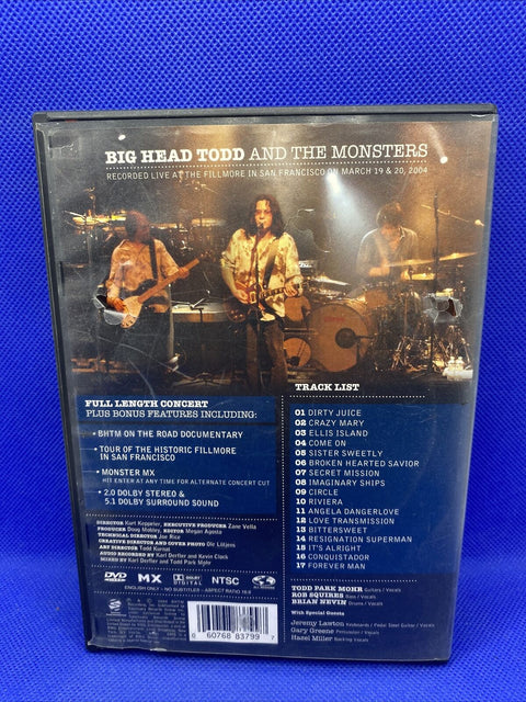 Big Head Todd and the Monsters - Live at the Fillmore (DVD, 2004)