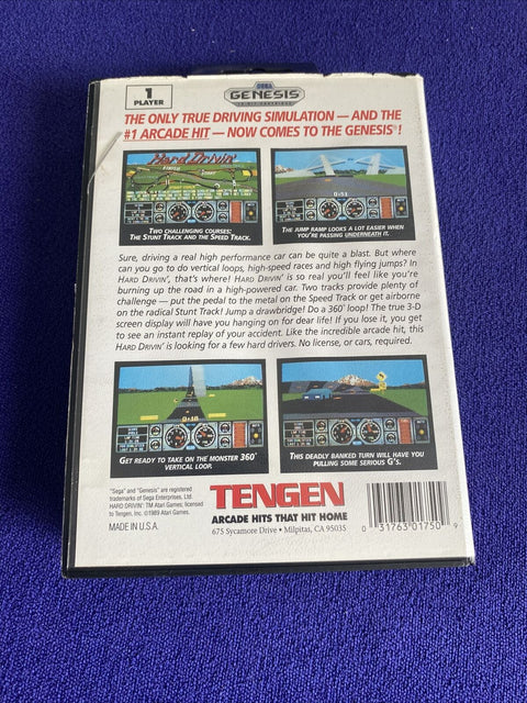 Hard Drivin' (Sega Genesis, 1991) Authentic In Box - Tested!