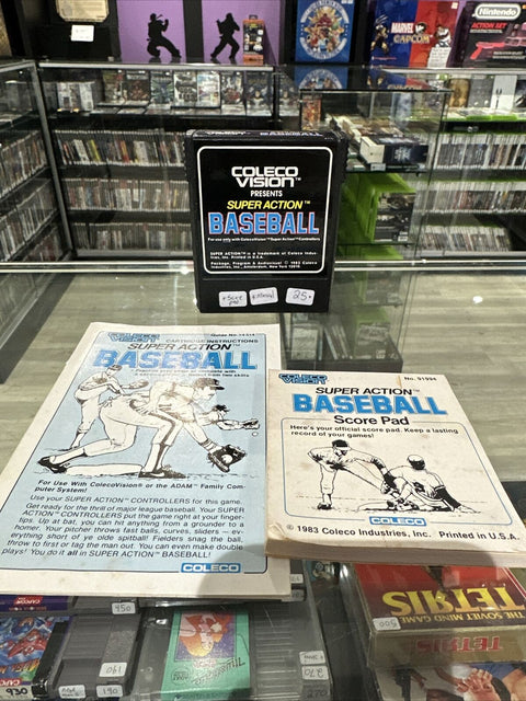 Super Action Baseball (Colecovision, 1983) Cartridge Manual + Score Pad!