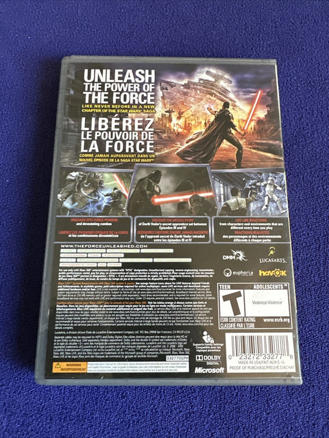 Star Wars Force Unleashed 1 + 2 II Lot (Microsoft Xbox 360) Both Complete Tested