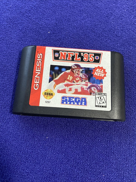 NFL '95 (Sega Genesis, 1994) Cardboard - Authentic CIB Complete - Tested!
