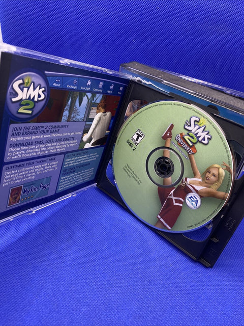 The Sims 2 + University Expansion Pack (PC, 2004) Jewel Case - 6 Discs