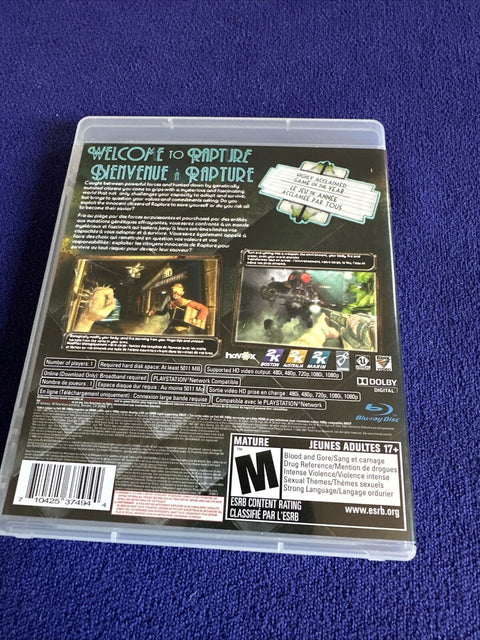 BioShock (Sony PlayStation 3, 2008) PS3 Complete w/ Slip Cover - Tested!