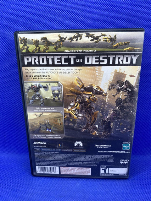 Transformers: The Game (Sony PlayStation 2, 2007) PS2 CIB Complete - Tested!
